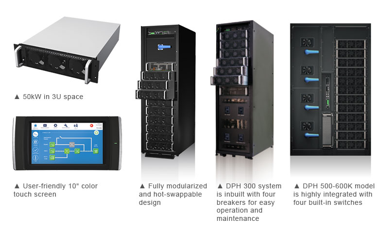 User-friendly 10" color touch screen; Fully modularized and hot-swappable design
